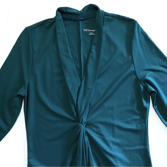 Soft Surroundings Lagia Green Ponte Knit Long Sleeve Maxi Dress Medium Fall - Picture 8 of 14